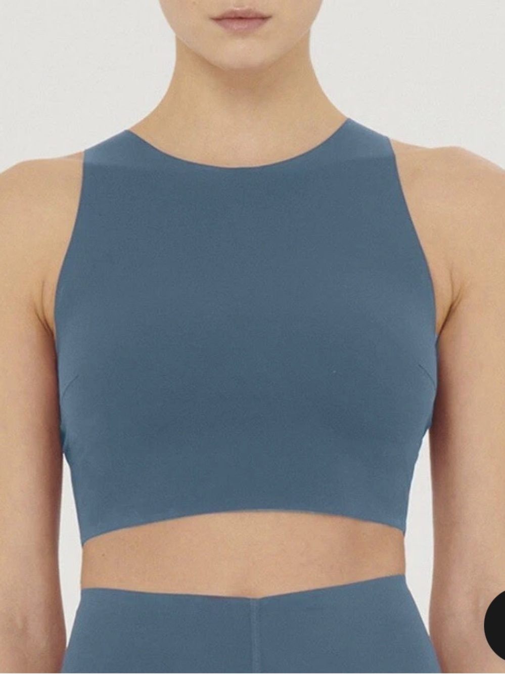 Wolford Bonded Crop Top in Slate Blue